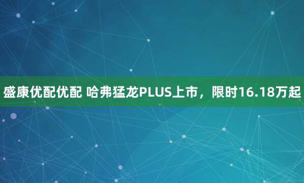 盛康优配优配 哈弗猛龙PLUS上市，限时16.18万起